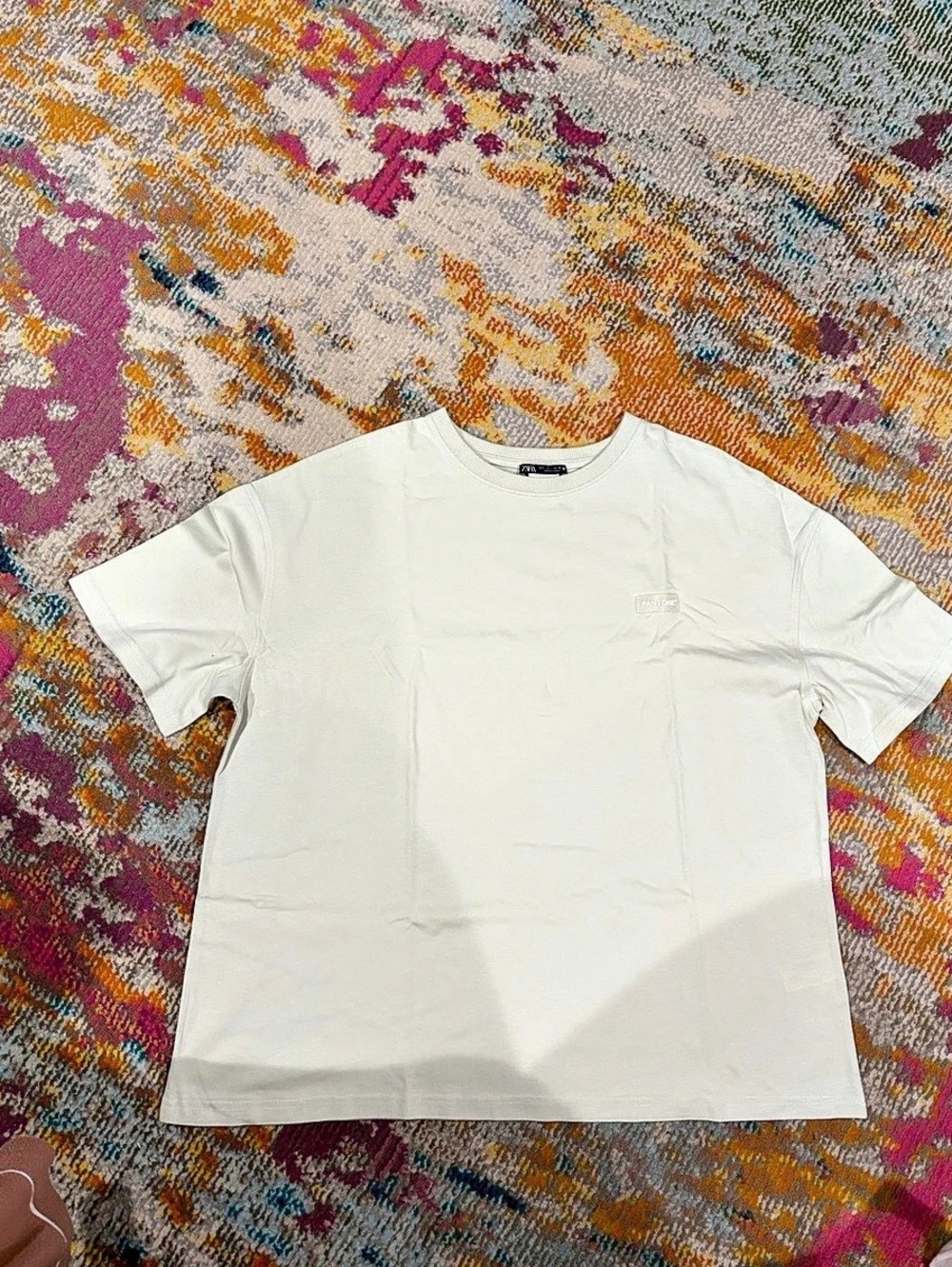 Zara Pantone Short Sleeve Tee in cream Size Large
